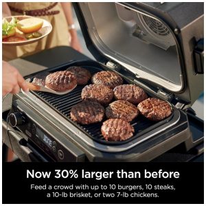 Grill Smoker Ninja Outdoor Woodfire Pro XL 4 em 1 Churrasqueira, Fumante, Air Fryer e Forno com Termômetro Embutido