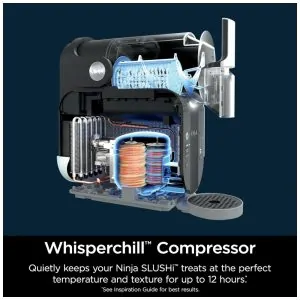Máquina de Bebidas Geladas Ninja SLUSHi Artic Blue 2,6 L RapidChill 5 Programas Profissional FS301C 110V
