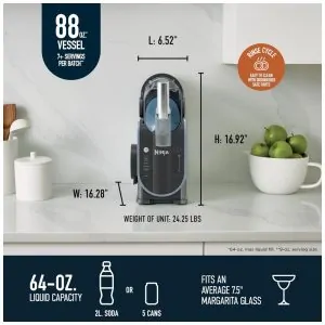 Máquina de Bebidas Geladas Ninja SLUSHi Artic Blue 2,6 L RapidChill 5 Programas Profissional FS301C 110V