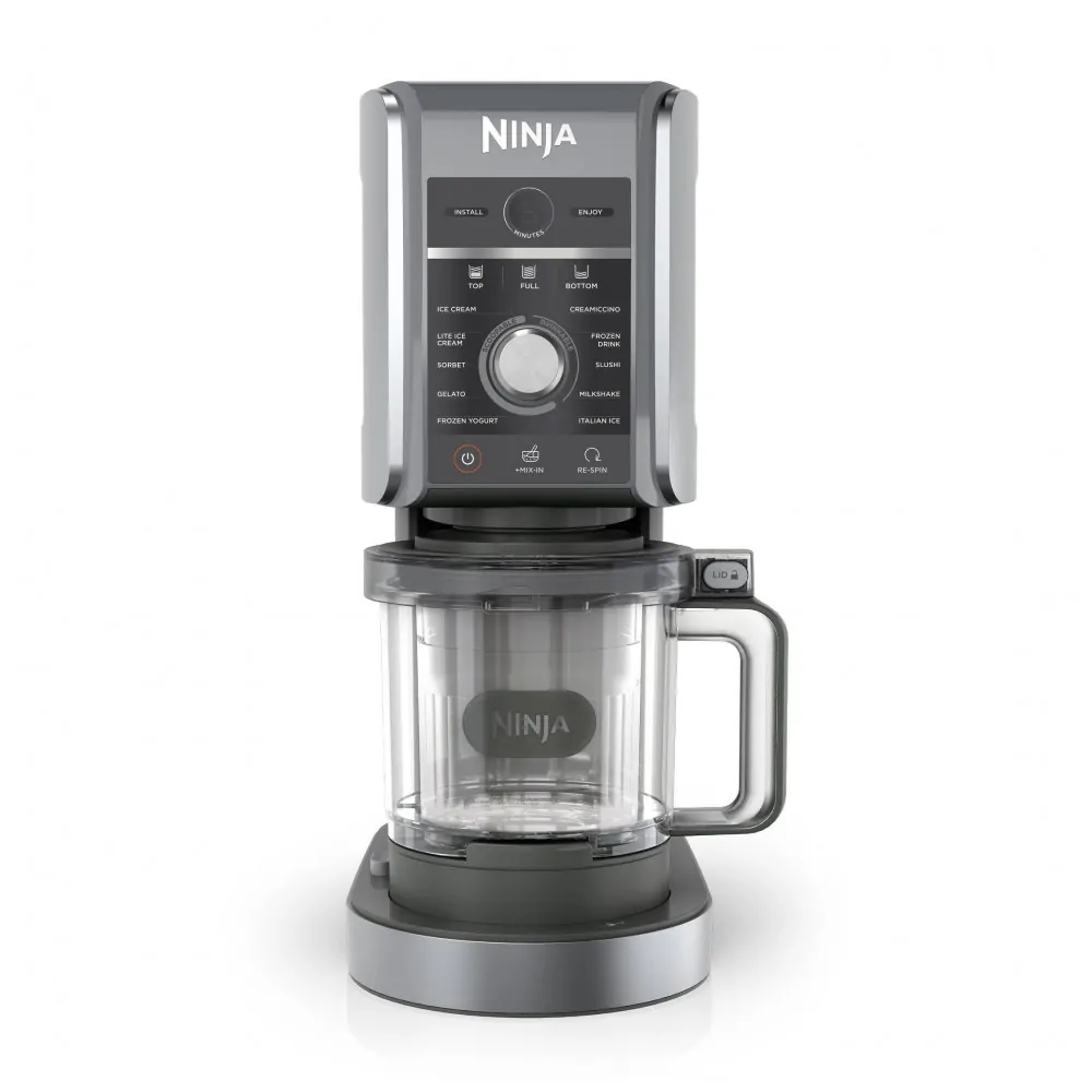 Sorveteira Ninja CREAMi Deluxe Prata 2 Potes 710 ml 11 Programas XL NC501 110V