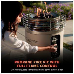 Ninja Fireside360 Aquecedor Externo Portátil 3 Modos com Chama e Calor para Varanda, Camping e Praia