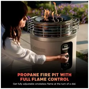 Ninja Fireside360 Aquecedor Externo Portátil 3 Modos com Chama e Calor para Varanda, Camping e Praia