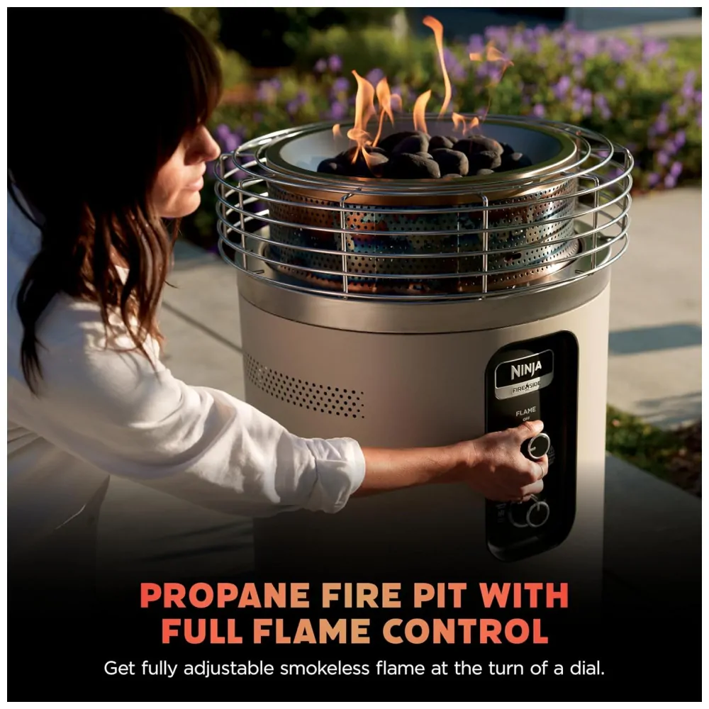 Ninja Fireside360 Aquecedor Externo Portátil 3 Modos com Chama e Calor para Varanda, Camping e Praia