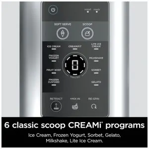 Sorveteira Ninja CREAMi Swirl Platinum Silver com 2 Potes 473 ml 13 Programas Soft Serve NC701 110V