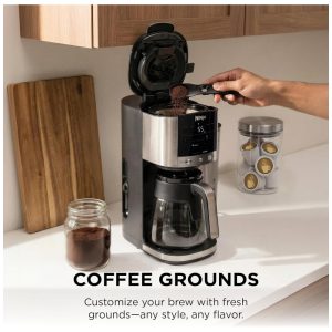 Cafeteira Ninja DualBrew Inox 12 xícaras Café em Pó e Cápsulas 4 Estilos de Preparo Cold Brew GP161 110V