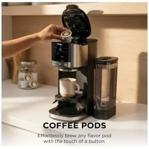 Cafeteira Ninja DualBrew Inox 12 xícaras Café em Pó e Cápsulas 4 Estilos de Preparo Cold Brew GP161 110V