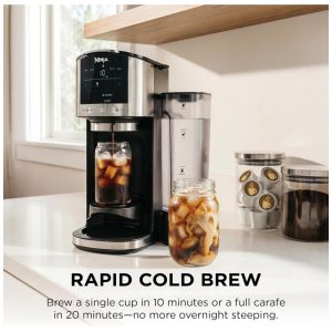 Cafeteira Ninja DualBrew Inox 12 xícaras Café em Pó e Cápsulas 4 Estilos de Preparo Cold Brew GP161 110V