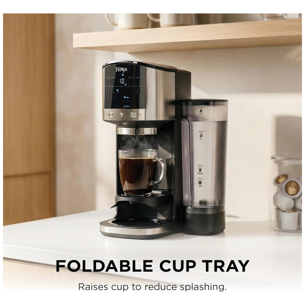 Cafeteira Ninja DualBrew Inox 12 xícaras Café em Pó e Cápsulas 4 Estilos de Preparo Cold Brew GP161 110V