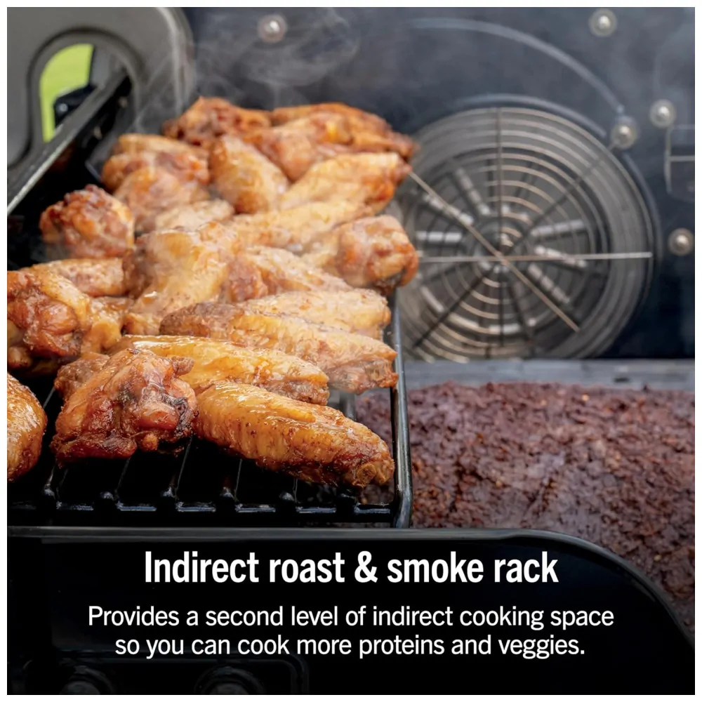 Grill Ninja PG301BL FlexFlame Azul 5 em 1 Defumador 3 Queimadores Tecnologia Woodfire 120V