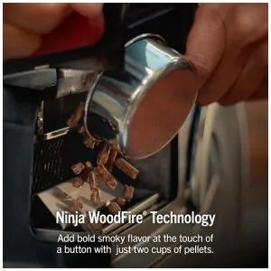 Grill Ninja PG301BL FlexFlame Azul 5 em 1 Defumador 3 Queimadores Tecnologia Woodfire 120V