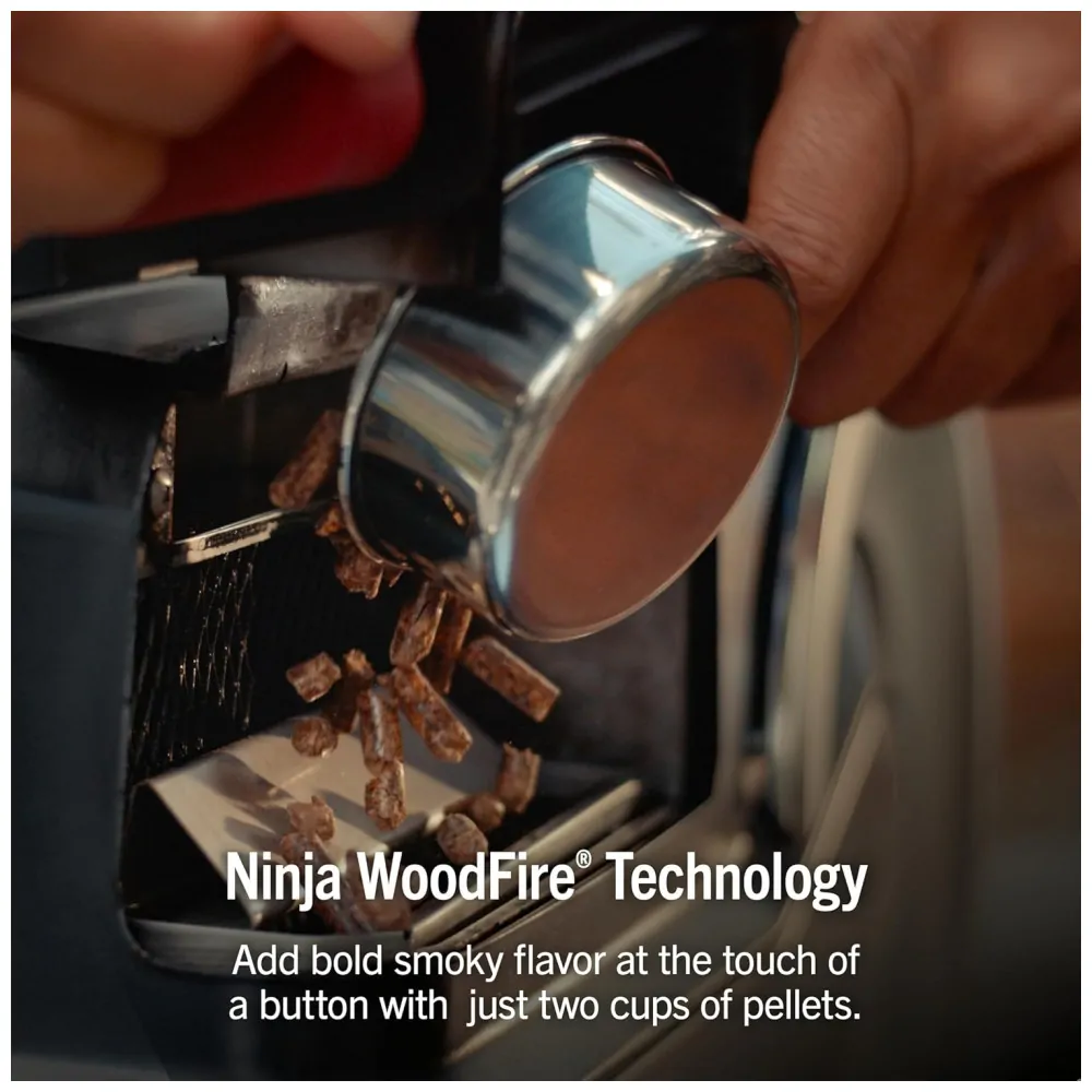 Grill Ninja PG301BL FlexFlame Azul 5 em 1 Defumador 3 Queimadores Tecnologia Woodfire 120V
