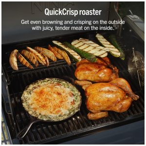 Churrasqueira Ninja FlexFlame 3 Queimadores Gás Propano e Elétrica 5 em 1 Azul 400W 110V