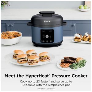 Panela de Pressão Elétrica Ninja HyperHeat Azul Macaron 6,2 L 9 em 1 SimpliServe Pot 1200 W PC201 110V