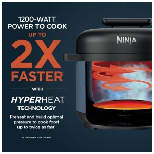 Panela de Pressão Elétrica Ninja HyperHeat Azul Macaron 6,2 L 9 em 1 SimpliServe Pot 1200 W PC201 110V