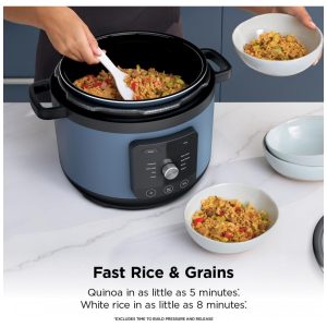 Panela de Pressão Elétrica Ninja HyperHeat Azul Macaron 6,2 L 9 em 1 SimpliServe Pot 1200 W PC201 110V