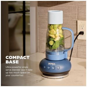 Liquidificador Pessoal Ninja Blendboss Azul Cyberspace 770 ml Copo Viagem Tampa Antivazamento Auto iQ 110V