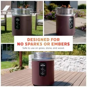 Ninja Fireside360 Aquecedor Externo Portátil com 3 Modos Chama, Calor e Ambos Para Jardim, Camping e Praia