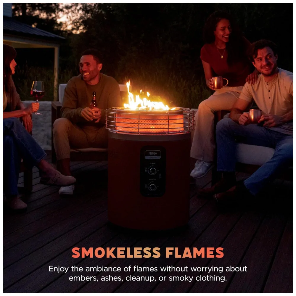 Ninja Fireside360 Aquecedor Externo Portátil com 3 Modos Chama, Calor e Ambos Para Jardim, Camping e Praia