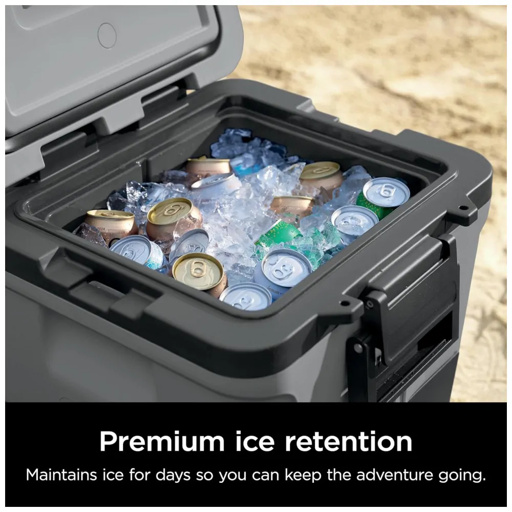 Caixa Térmica com Rodas Ninja FrostVault 28 L Cinza escuro Gaveta Dry Zone Isolada