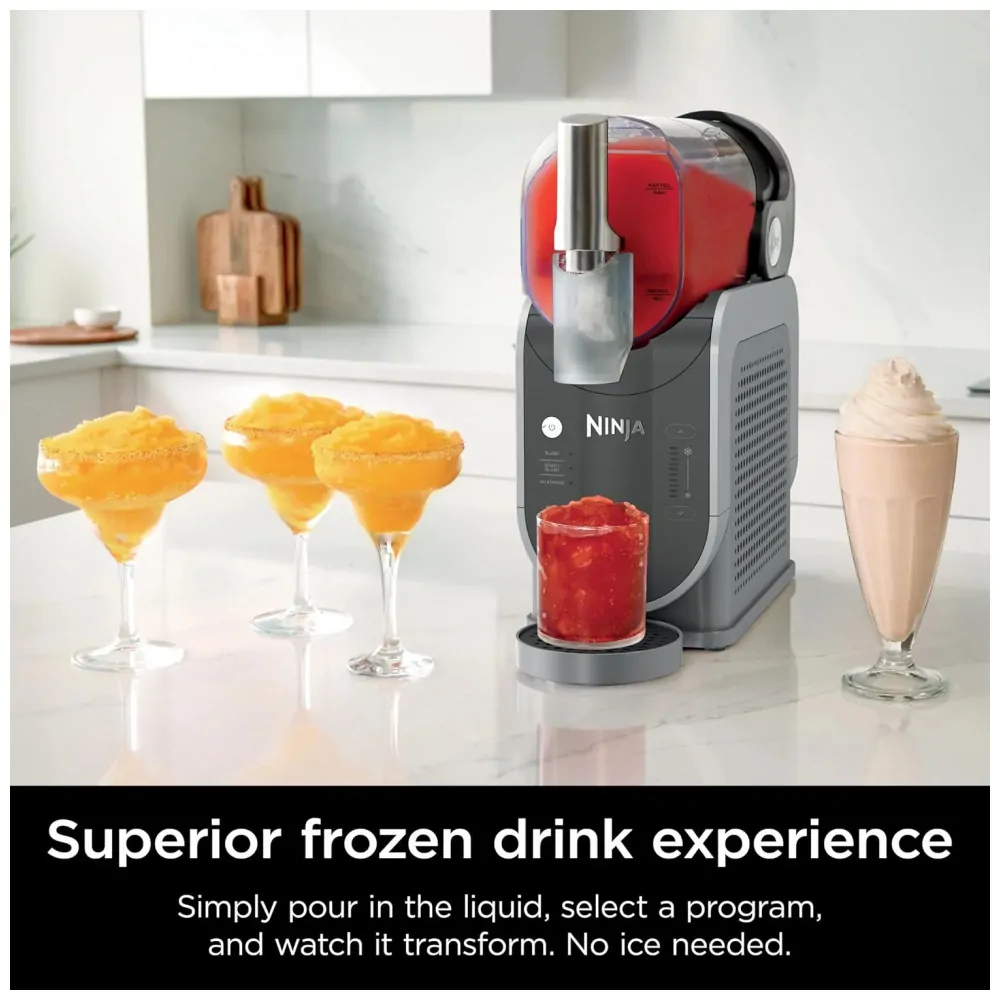 Máquina de Bebidas Geladas Ninja SLUSHi Preta 2,6 L RapidChill 5 Programas FS301C 110V