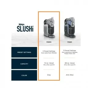 Máquina de Bebidas Geladas Ninja SLUSHi Preta 2,6 L RapidChill 5 Programas FS301C 110V