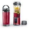 Liquidificador Portátil Ninja Blast Vermelho com 2 Copos 530 ml Tampa Antivazamento USB C Sem Fio 7,4V