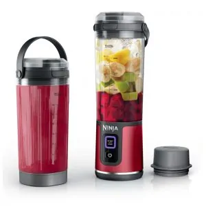 Liquidificador Portátil Ninja Blast Vermelho com 2 Copos 530 ml Tampa Antivazamento USB C Sem Fio 7,4V
