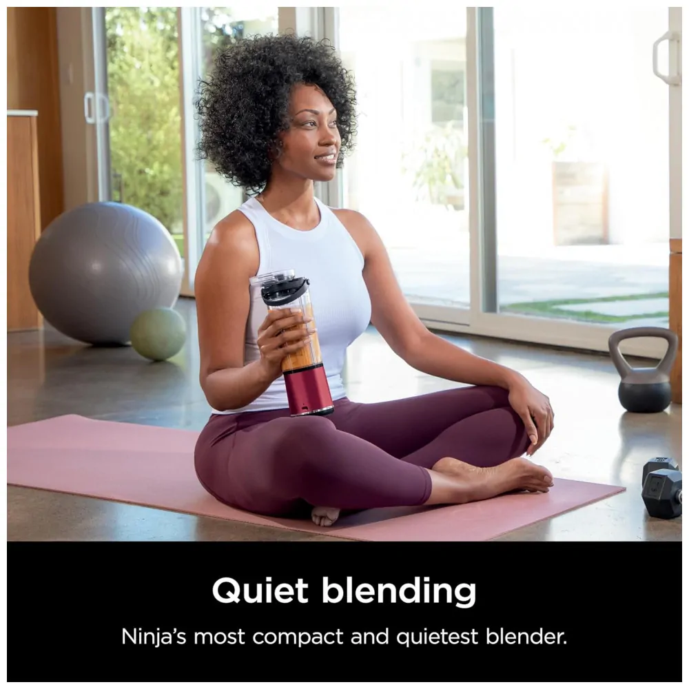 Liquidificador Portátil Ninja Blast Vermelho com 2 Copos 530 ml Tampa Antivazamento USB C Sem Fio 7,4V