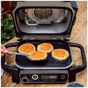 Ninja OG705CO Churrasqueira e Defumador Woodfire 7 em 1 com Sabor Autêntico de Lenha, Preto