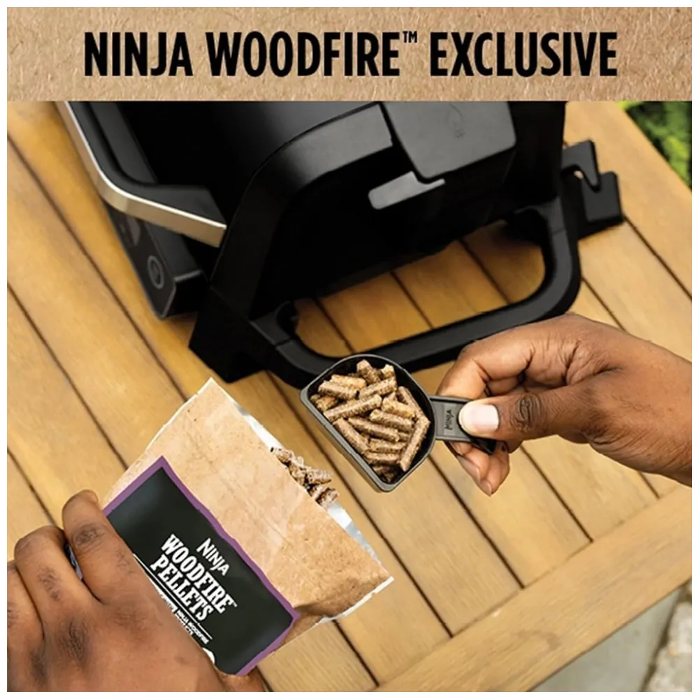 Ninja OG705CO Churrasqueira e Defumador Woodfire 7 em 1 com Sabor Autêntico de Lenha, Preto