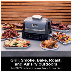 Churrasqueira Elétrica Ninja Woodfire Outdoor Grill Smoker 6 em 1 OG321 1760W 110V