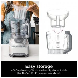 Tigela Processadora 4,5 xícaras Ninja Professional XL Cinza Bowl in Bowl para Processador NF701 110V