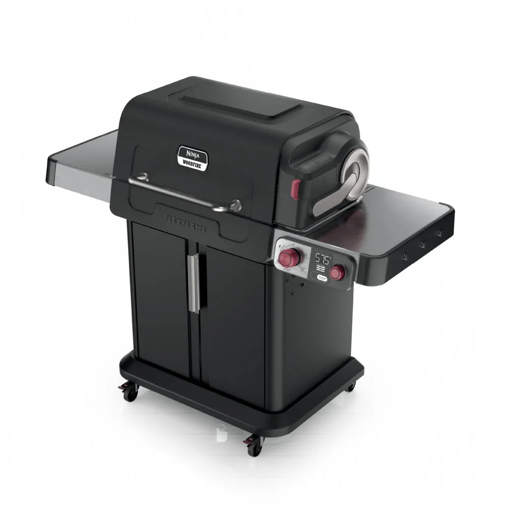 Churrasqueira Ninja FlexFlame 3 Queimadores Gás Propano e Elétrica 5 em 1 Preta 400W 110V