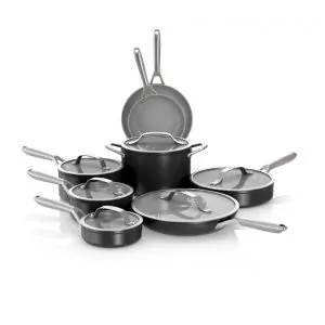 Conjunto de Panelas Ninja NeverStick Ceramic Pro 14 Peças Preto Revestimento Cerâmico Inox Indução