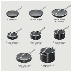 Conjunto de Panelas Ninja NeverStick Ceramic Pro 14 Peças Preto Revestimento Cerâmico Inox Indução