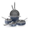 Conjunto de Panelas Ninja NeverStick Ceramic Pro 10 Peças Azul Midnight Revestimento Cerâmico Inox Indução