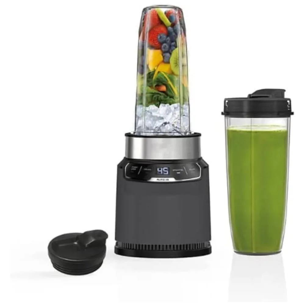 Mixer Ninja BN401A Nutri Pro Compacto com Tecnologia Auto iQ, 1100 Watts, para Sucos, Vitaminas e Molhos, com Lâminas Afiadas