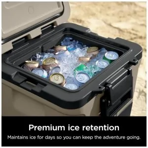 Caixa Térmica com Rodas Ninja FrostVault 28 L Bege Gaveta Dry Zone Isolada