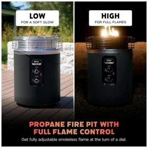 Ninja Fireside360 Aquecedor Externo com 3 Modos Chama, Calor e Chama Calor Portátil e Sem Fumaça