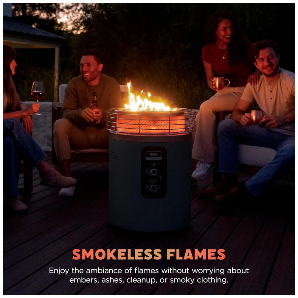 Ninja Fireside360 Aquecedor Externo com 3 Modos Chama, Calor e Chama Calor Portátil e Sem Fumaça