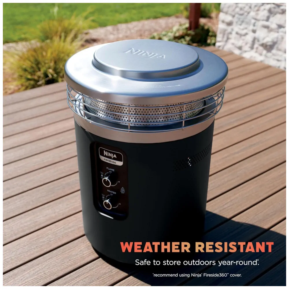 Ninja Fireside360 Aquecedor Externo com 3 Modos Chama, Calor e Chama Calor Portátil e Sem Fumaça