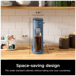 Cafeteira Ninja Pods Grounds Azul 1,65 L Café em Pó e Cápsulas 7 Tamanhos de Dose PB041BL 110V