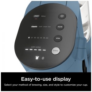 Cafeteira Ninja Pods Grounds Azul 1,65 L Café em Pó e Cápsulas 7 Tamanhos de Dose PB041BL 110V