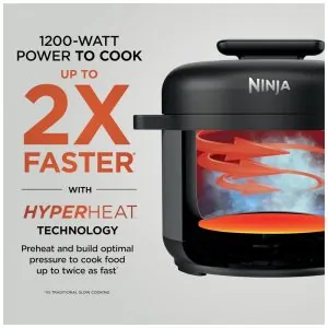 Panela de Pressão Elétrica Ninja HyperHeat Cinza 6,2 L 9 em 1 SimpliServe Pot 1200 W PC201GY 110V
