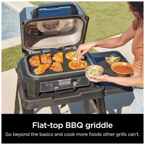 Ninja Woodfire Pro Connect Premium XL Chapa de Cerâmica Capa Resistente Churrasqueira 7 em 1 Bluetooth