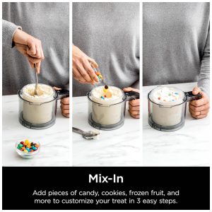 Sorveteira Ninja CREAMi Deluxe Prata para Sorvetes, Picolés e Iogurte Congelado com 4 Potes XL de 710ml, 11 em 1, Capacidade Extra