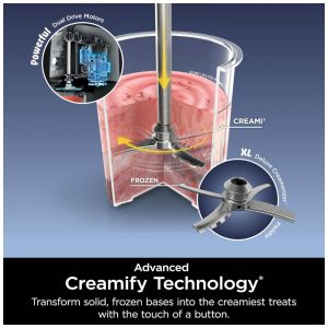 Sorveteira Ninja CREAMi Deluxe Prata para Sorvetes, Picolés e Iogurte Congelado com 4 Potes XL de 710ml, 11 em 1, Capacidade Extra