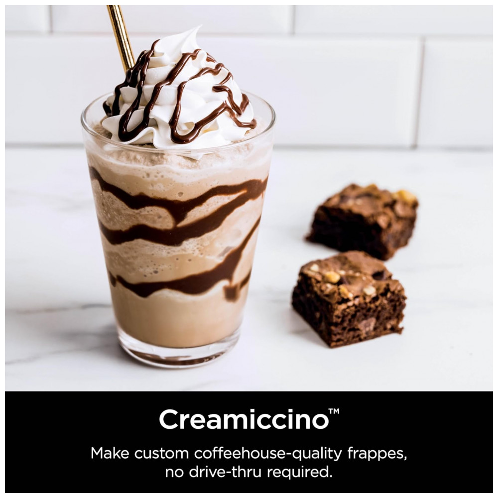 Sorveteira Ninja CREAMi Deluxe Prata para Sorvetes, Picolés e Iogurte Congelado com 4 Potes XL de 710ml, 11 em 1, Capacidade Extra