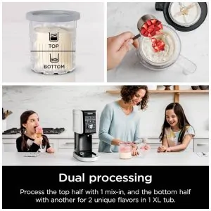 Sorveteira Ninja CREAMi Deluxe Prata para Sorvetes, Picolés e Iogurte Congelado com 4 Potes XL de 710ml, 11 em 1, Capacidade Extra