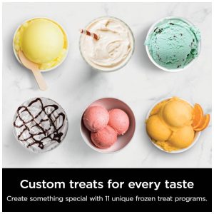 Sorveteira Ninja CREAMi Deluxe Prata para Sorvetes, Picolés e Iogurte Congelado com 4 Potes XL de 710ml, 11 em 1, Capacidade Extra